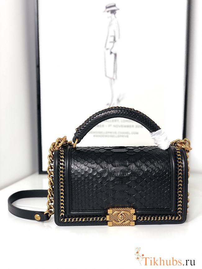 Chanel Python Skin Black 94804 Size 25 cm - 1