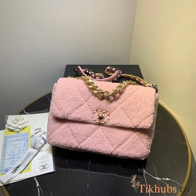 Chanel Lamb Wool Fabric Pink Size 30 x 20 x 10 cm - 1
