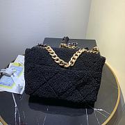 Chanel Lamb Wool Fabric Black Size 30 x 20 x 10 cm - 3