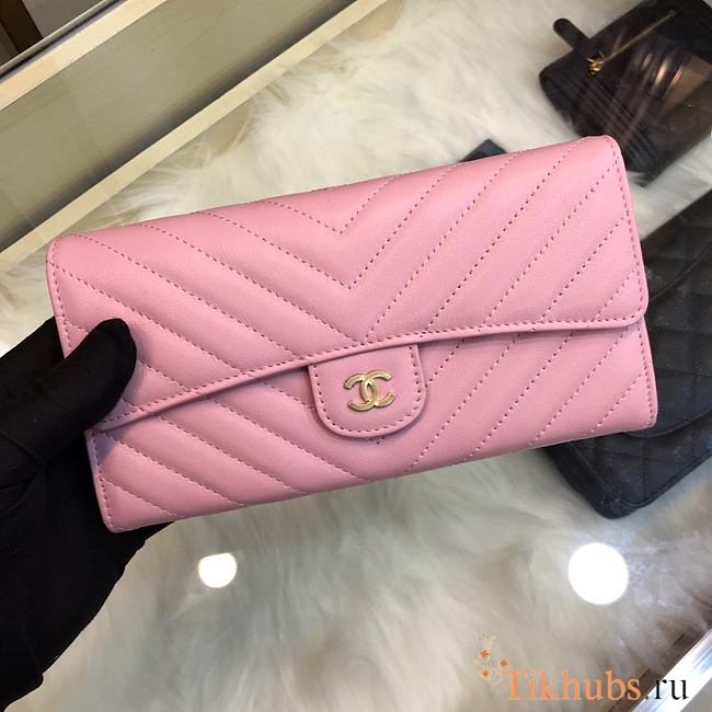 Chanel Leboy Long Wallet Pink 80758 Size 10.5 x 19 x 3 cm - 1