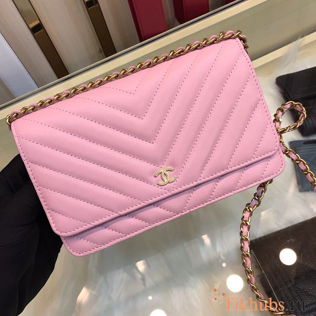 Chanel Woc Chain Pink 33814 Size 13 × 19.5 × 3.5 cm - 1