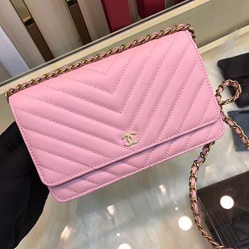 Chanel Woc Chain Pink 33814 Size 13 × 19.5 × 3.5 cm