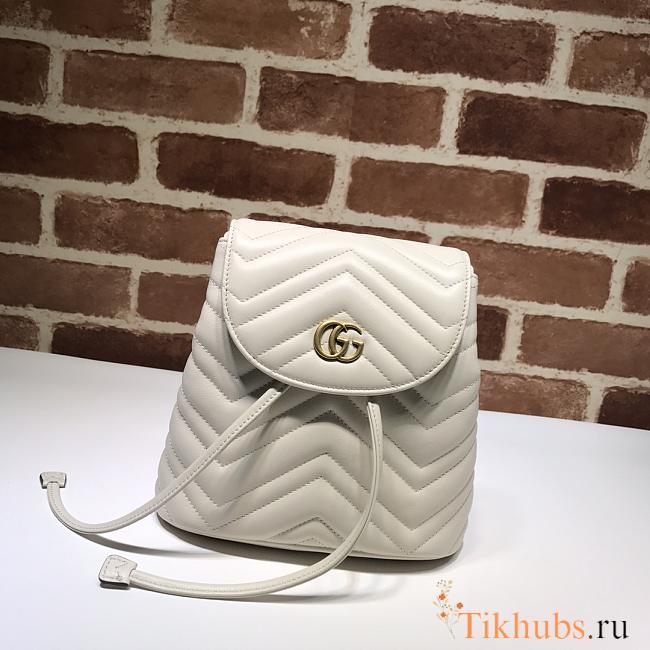 Gucci GG Marmont Matelassé Backpack White 528129 Size 19 x 18.5 x 10 cm - 1
