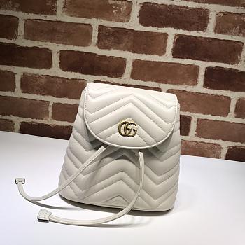 Gucci GG Marmont Matelassé Backpack White 528129 Size 19 x 18.5 x 10 cm
