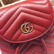 Gucci GG Marmont Matelassé Backpack Red 528129 Size 19 x 18.5 x 10 cm - 4