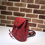 Gucci GG Marmont Matelassé Backpack Red 528129 Size 19 x 18.5 x 10 cm - 2