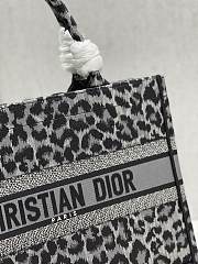 Dior Book Tote Shopping Bag Gray Leopard Trumpet 1287 Size 36 × 28 cm - 6