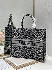 Dior Book Tote Shopping Bag Gray Leopard Print Large 1286 Size 41 x 32 cm - 5