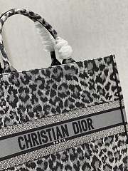 Dior Book Tote Shopping Bag Gray Leopard Print Large 1286 Size 41 x 32 cm - 6