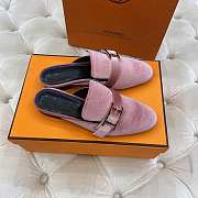 Hermes Pink Flats - 4