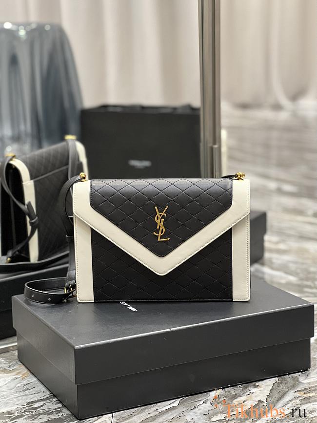 YSL Gaby Envelope Bag Black/White 668893 Size 26 × 18 × 5 cm - 1