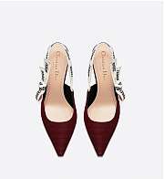 Dior heels red fabric 10cm  - 5