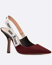 Dior heels red fabric 10cm  - 3