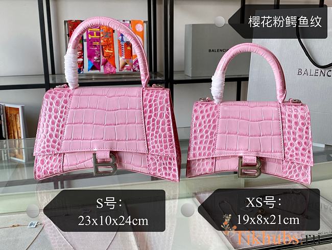 Balenciaga Sakura Pink Crocodile Pattern Size 23 x 10 x 24 cm - 1