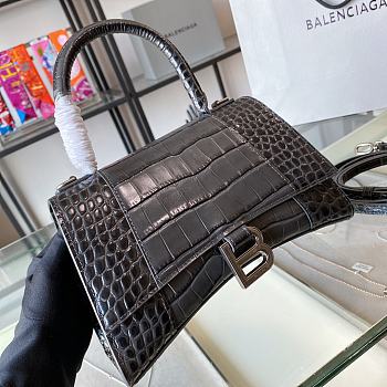 Balenciaga Sakura Black Crocodile Pattern Size 19 x 8 x 21 cm