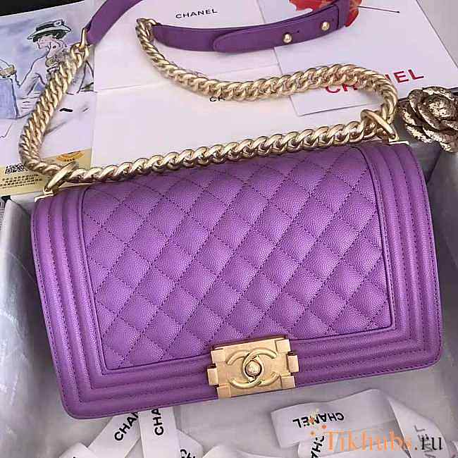 Chanel Boy Bag 25cm Purple  - 1