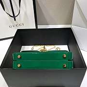 Gucci Sylvie 1969 Black Patent Leather Top Handle Bag Green Size 20 x 14 x 5 cm - 5