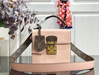 LV Spring Street Handbags Pink M90376 Size 17 x 16 x 8.5 cm