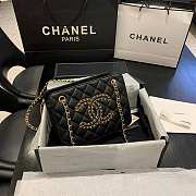 Chanel Calfskin Chain CC Accordion Shoulder Bag Black AS1751 Size 25 x 19 x 8 cm - 6