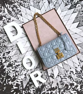 Dior Dioraddict Flap Bag Calfskin Blue M5818 Size 24 cm