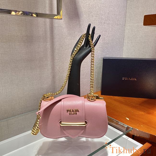 Prada Saffiano Leather Prada Sidonie Pink 1BD219 Size 21,5 x 12 x 6,5 cm - 1