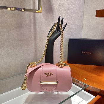 Prada Saffiano Leather Prada Sidonie Pink 1BD219 Size 21,5 x 12 x 6,5 cm