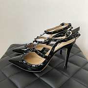 Valentino Black Patent Rockstud High Heels - 5