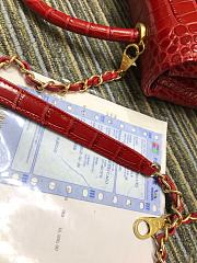 Chanel Crocodile Messenger Chain Bag Red A93050 Size 25 × 15 × 12 cm - 5