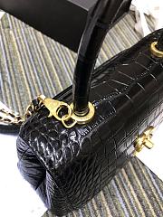 Chanel Crocodile Messenger Chain Bag Black A93050 Size 25 × 15 × 12 cm - 6