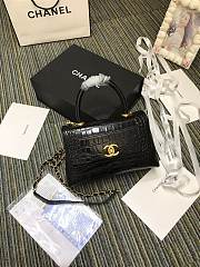 Chanel Crocodile Messenger Chain Bag Black A93050 Size 25 × 15 × 12 cm - 3