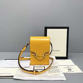 Gucci Liberty 1955 Horsenit Bag Yellow Size 11.5 x 17 x 4 cm