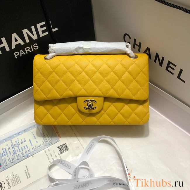 Chanel 1112 Medium Flap Bag Yellow Size 25cm - 1