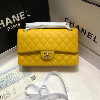 Chanel 1112 Medium Flap Bag Yellow Size 25cm