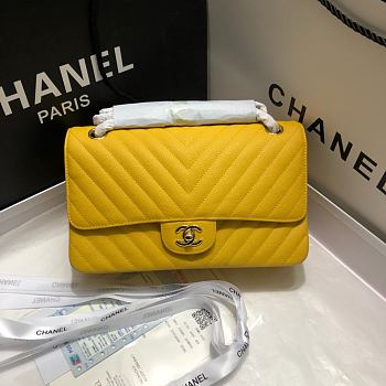 Chanel 1112 Medium Flap Bag Caviar V Yellow Size 25cm