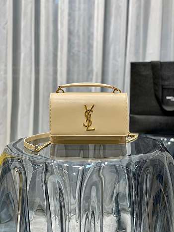 YSL Sunset Handbag in Beige Size 19 x 14 x 5.5 cm