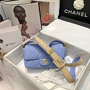 Chanel Calfskin Flap Bag Blue AS2273 Size 20 x 6 x 12 cm - 5