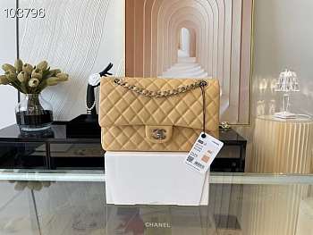 Chanel Grained Calfskin Dark Beige A58600 Size 25 cm