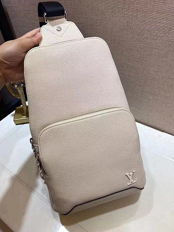 LV Avenue Sling Bag Taiga Leather White M30801 Size 20 x 31 x 10 cm