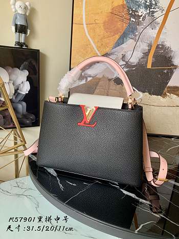 Louis Vuitton Capucines MM Taurillon Black M57901 Size 31.5 x 20 x 11 cm