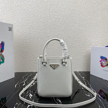 Prada Mini Handbag White 1BA331 Size 17.5 x 15 x 5 cm