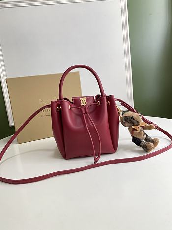 Burberry Bucket Bag Red Size 16 x 15 x 17.5 cm