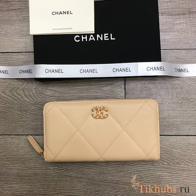 Chanel Long Wallet Beige 6871 Size 19 cm - 1