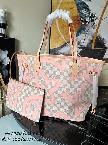 Louis Vuitton Handbag Leather Pink/White N41050 Size 32 x 29 x 17 cm
