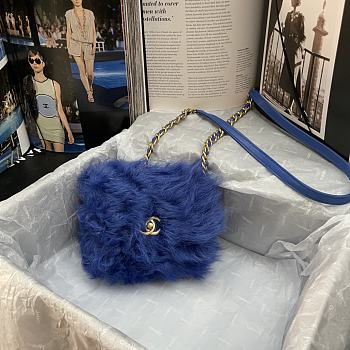 Chanel Lambskin Blue Mini Flap Bag AS2885 Size 15 x 11 x 4.5 cm