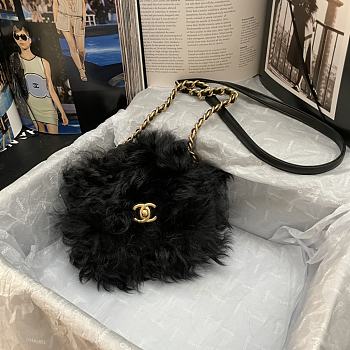 Chanel Lambskin Black Mini Flap Bag AS2885 Size 15 x 11 x 4.5 cm