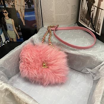 Chanel Lambskin Pink Mini Flap Bag AS2885 Size 15 x 11 x 4.5 cm