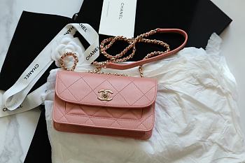Chanel Flap Bag Pink Size 12 × 20 × 8 cm