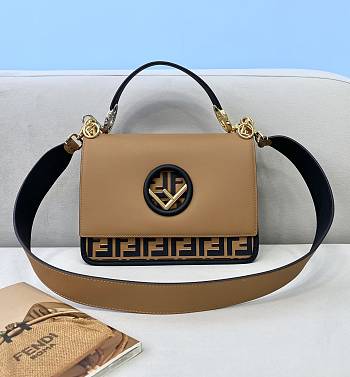 Fendi Natural Yellow Flap Handbag 2820 Size 26 cm