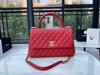 Chanel Coco Top Handle Bag Red 29cm