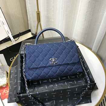 Chanel Coco Grained Calfskin Denim Flap Bag 29cm